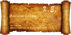 Kalina Erika névjegykártya