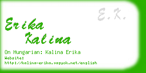 erika kalina business card